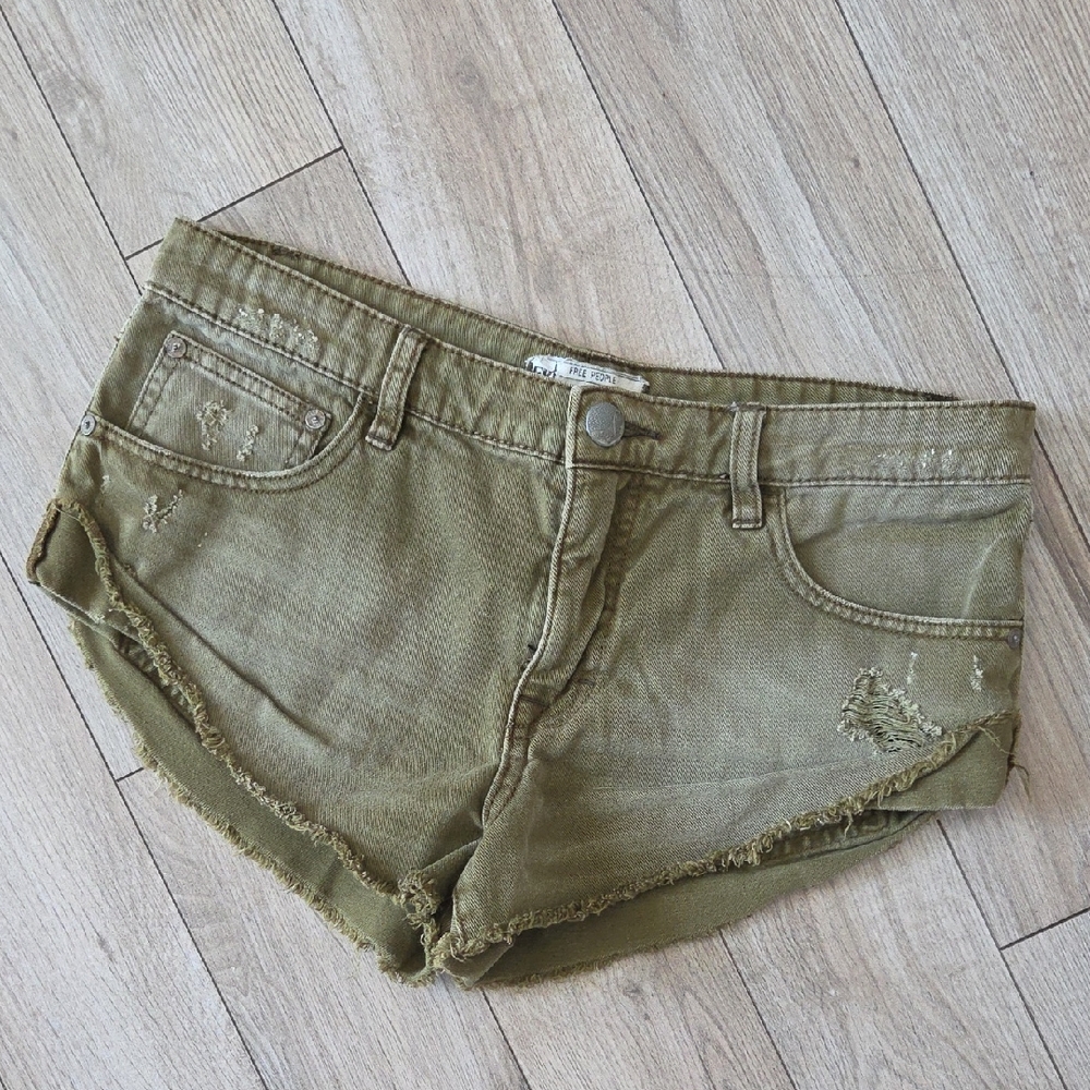 Free People Olive Jean Shorts 27